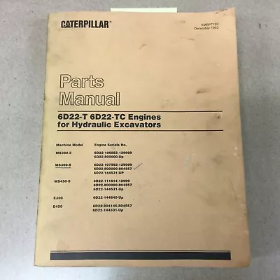 CAT Caterpillar Mitsubishi 6D22-T -TC ENGINE PARTS MANUAL BOOK CATALOG EXCAVATOR • $69.99