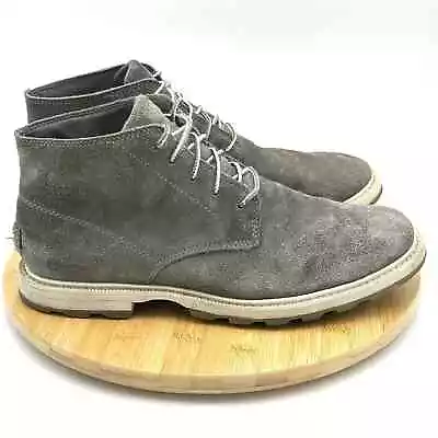 Sorel Boots Mens 10.5 Madson Chukka Gray Suede Leather Waterproof NM2560-052 • $49