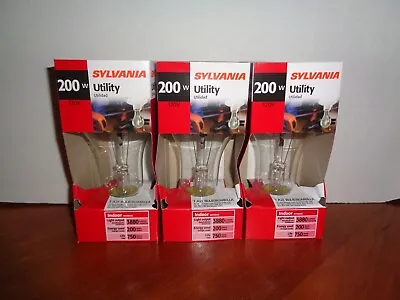 SYLVANIA 200-Watt Clear A21 Light Bulb W/Standard Med Base 3880 Lumens Lot Of 3 • $24.95
