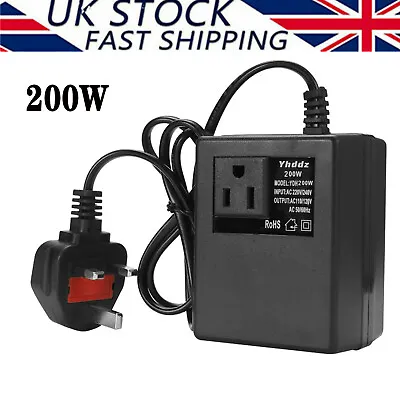£19.99 • Buy 200W Step Down Power Voltage Converter Transformer 220V/240V To 110V/120V UKPLUG