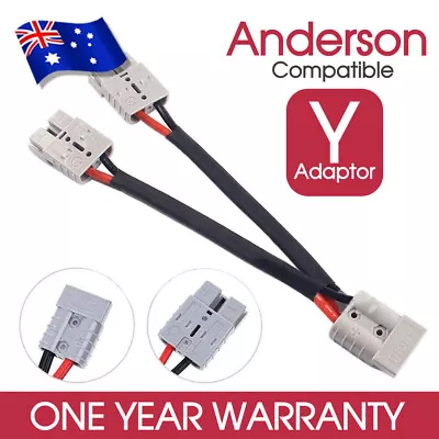 $14.69 • Buy 50 Amp Genuine Anderson Plug Connector Double Y Adaptor 6mm Automotive Cable New