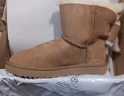 UGG Womens Classic Heritage Bow Boots Chestnut Sz 6 New W 📦 And All Documents • $101.89