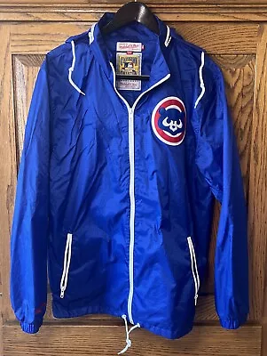 Chicago Cubs Mitchell Ness Wind Breaker Jacket XL Cooperstown Collection Hooded • $50