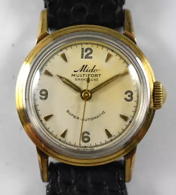 Vintage Mido Multifort Grand Deluxe Super-Automatic 2 Tone Case Watch Runs Lot.e • $99.99