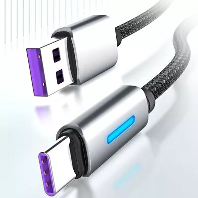 Line USB A To USB C Cord Type C Cable LED Light For Samsung/Huawei/Xiaomi/OPPO • $8.01