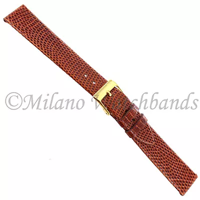 16mm Morellato Tan Genuine Lizard Flat Unstitched Watch Band Regular 117 • $29.95