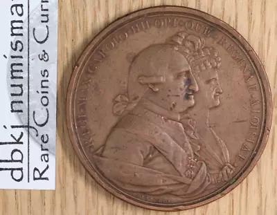 1790 Carlos IV Mexico City University - Proclamation Medal - Copper • $279.99