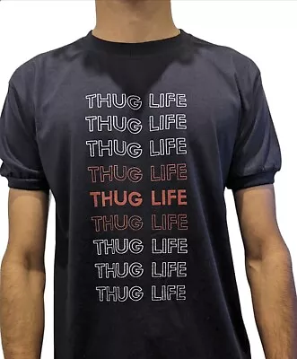Men's Tshirt Navy Blue New Cotton Polyester Tee Casual Shirt Thug Life • $23.90