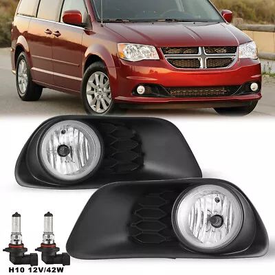 2011-2020 For Dodge Grand Caravan Clear Fog Light Lamp Complete Kit W/Harness • $45.99