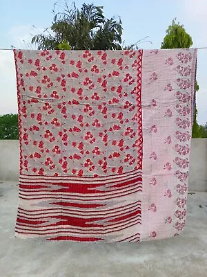 Indian Handmade Kantha Quilt Vintage Bedspread Throw Cotton Blanket Gudari • $31.91