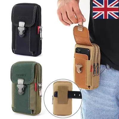 Universal Camo Belt Hook Pouch Case Cover Holster Bag For Mobile Phone Waist Bag • £6.28
