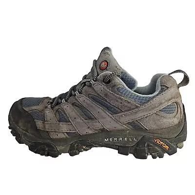 Merrell Moab Ventilator Smoke Blue Grey Vibram Hiking Shoes Women's Sz 7.5 US • $29.87