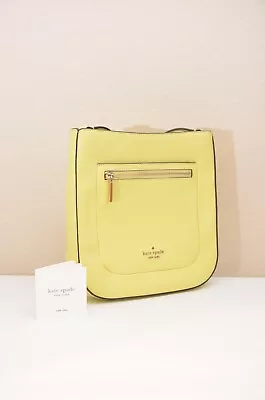 KATE SPADE Leila Top Zip Crossbody Bag Pebble Leather Frosty Lime XLNT Condition • $49.99