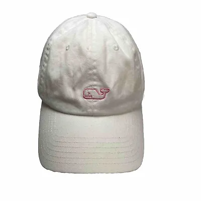 Vineyard Vines Whale Pink Logo White Ball Cap Adjustable Strap One Size • $12.99