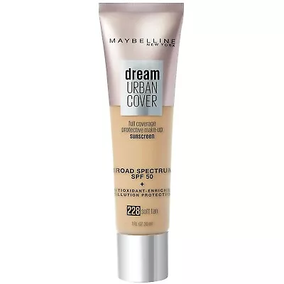 Maybelline Dream Urban Cover Flawless Coverage Foundation Makeup SPF50Soft Tan • $6.99