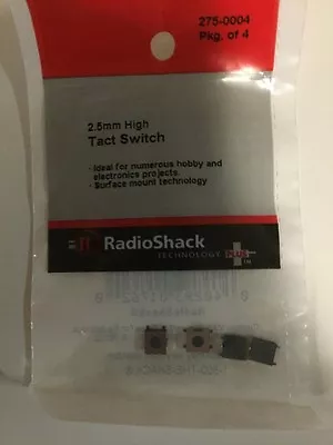 $6.72 • Buy 2.5mm High Tact Switch #275-0004 By RadioShack