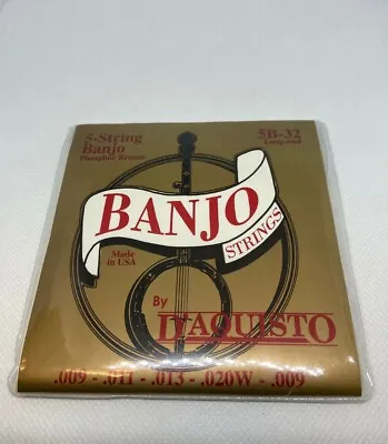 D'aquisto 5-string Banjo Phosphor Bronze Strings 5b-32 Loop End • $8.88