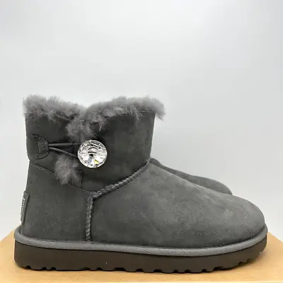 NEW Ugg Bailey Button Bling Boot Grey S/N 1016554 Womens Size 9 • $129