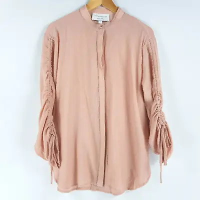 Viktoria Woods Size 1 8 Blush Pink Blouse Gathering To Sleeves Long Sleeve • $59