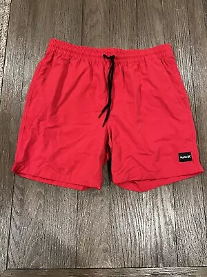 Mens Hurley Phantom Board Shorts Swimsuit Red Shorts Medium • $30