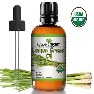 USDA Certified Organic Lemongrass Essential Oil (100% Pure & Natural - UNDILUTED • $13.05