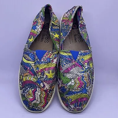 Women’s Bobs  By Skechers Slip-On Comfort Multi-Color Sequins Size 9 Pre-Owned • $20