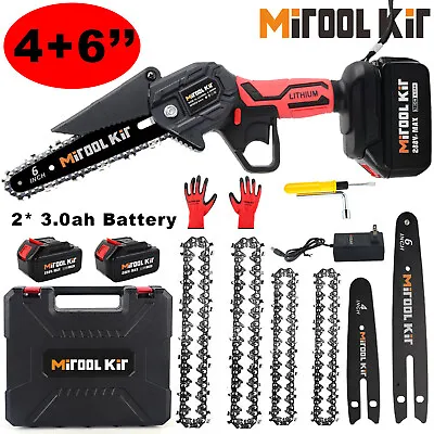 Mini Chainsaw Cordless 4Inch 6Inch Electric Chain Saw 20V 800W Battery Power New • $19.90