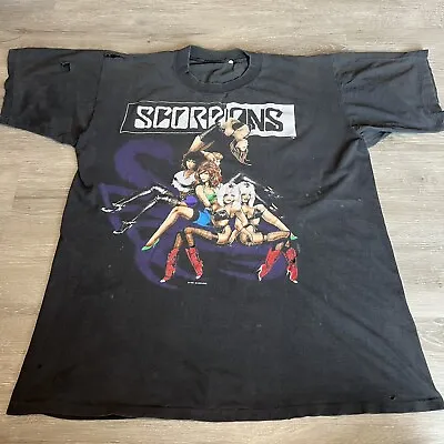 Vintage Scorpions Tease Me Please Me Tour T-Shirt Original M/L 1990-91 90s Rock • $249.99