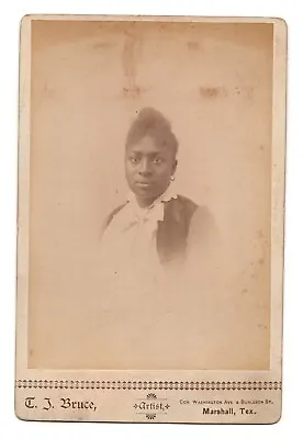 C. 1890s CABINET CARD C.J. BRUCE GORGOEUS AFRICAN AMERICAN LADY MARSHALL TEXAS • $199.99
