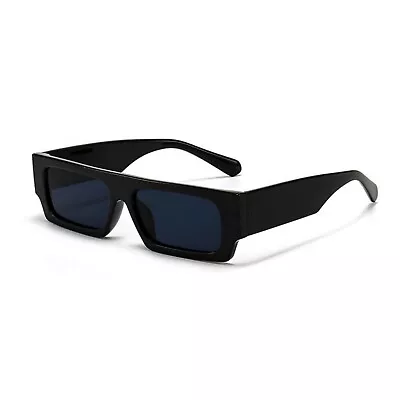 Original OG Narrow Dark Black Frame Rectangular Black Square Shades Sunglasses • $15.99