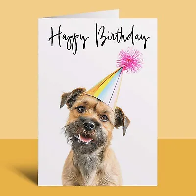 Birthday Card For Her Him Friend Mum Sister Brother Dad Border Terrier Dog Card • £3.19