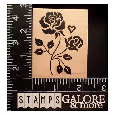 Great Impressions Rubber Stamps F151 SHADOW ROSE & LEAVES GARDEN FLOWERS #2817 • $3.99