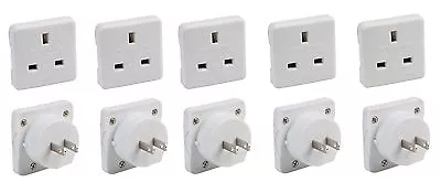 £9.99 • Buy 5x UK To USA US America Canada Tourist Travel Plug Power Mains Adaptor - White 
