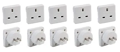 UK To USA US America Canada Tourist Travel Plug Power Mains Adaptor - White X5 • £9.99