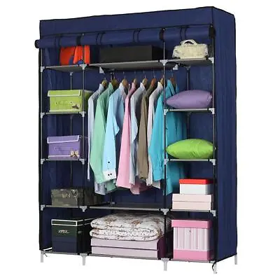 5-Layer 12 Grids Portable Closet Storage Organizer Wardrobe Clothes Rack Fabrics • $27.99