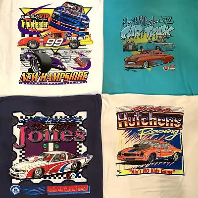 Vtg 90s Hot Rod Muscle Car T-Shirts Lot 4 Drag Racing Single Stitch USA Tees XL • $49.99