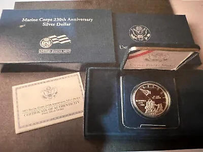 2005 UNITED STATES MARINE CORPS 230th ANNIVERSARY PROOF SILVER DOLLAR.  • $149.99