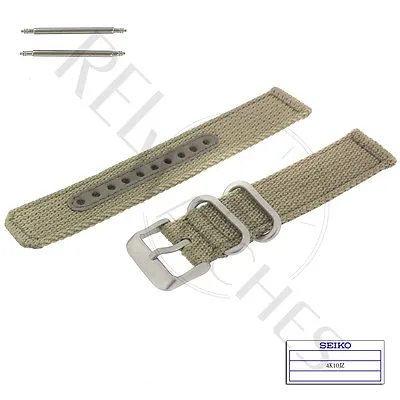Genuine SEIKO 4K10JZ 18mm Beige Nylon Band + Pins | SNK803 Military Watch Strap • $23.99