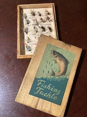 Vintage Fishing Tackle Sample Wood Box Advertising • $19.99