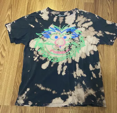 The Muppets Animal Graphic T-Shirt Adult Large Short Sleeve Bleached Tie Dye • $10