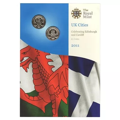 2011 UK Cities Edinburgh & Cardiff One Pound £1 - BU Limited Edition Set • £37.50