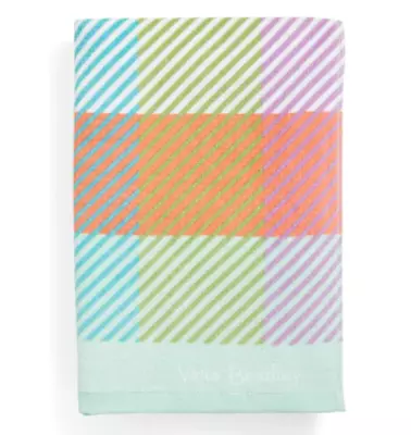 Vera Bradley GINGHAM PLAID Cotton Looped Terry Beach Towel 33  By 66  NEW • $29.99