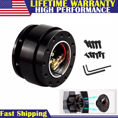 Universal Black Car Steering Wheel Quick Release Hub Adapter Snap Aluminum • $26.50