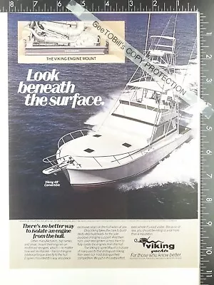 1986 ADVERTISEMENT For Viking 48 Convertible Motor Yacht Boat • $13.50