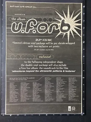 THE ORB - U.F.ORB 1992 15X11  Press Advert Poster L248 • £12.99