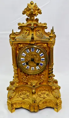 Vintage H. Henri Picard Mantle Clock- Works! Gilt Bronze Raingo Freres Paris • $595