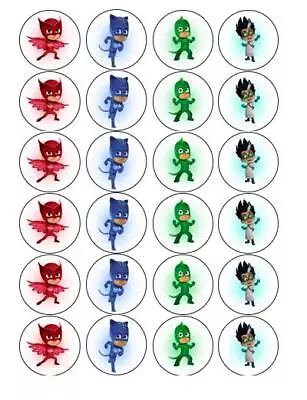 24 X Large PJ Masks Edible Cupcake Toppers Birthday Party Cake Decoration • $10.50