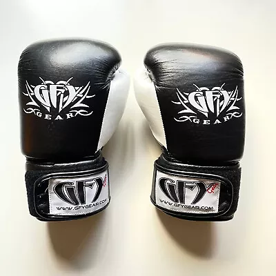 GFY Gear - Leather Boxing / Muay Thai Gloves - 16oz - MMA - Kickboxing - Black • $22.50