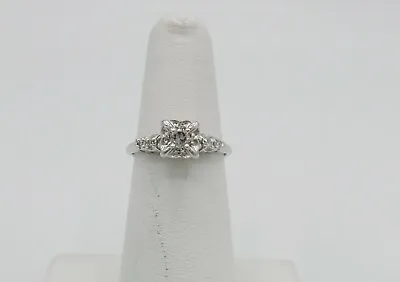 .35CT Zales Diamond Halo Solitaire Wedding Engagement Bridal Ring 14K White Gold • $199.99
