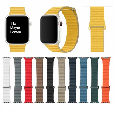 $14.99 • Buy Leather Magnetic Loop Apple Watch Band Replacement IWatch Series 8 7 SE 6 5 4 32